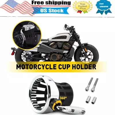 Motorcycle Handlebar Cup Holder Drink Basket Mount Fits For Most Motorcycle Left • $25.99