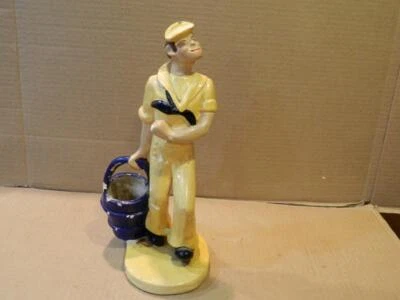 $12.99 • Buy Gloria Drew 11  Chalkware Figurine/ Sculpture U.S. Navy Sailor W/ Bucket 1930's