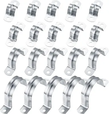 20 Pcs Pipe Strap Clamp 304 Stainless Steel Saddle Clip U Shaped Pipe Clamp  • £7.55