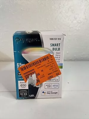 EcoSmart 65 Watt Smart Hubspace BR30 Color Changing CEC LED Light Bulb W/ Voice  • $9.35