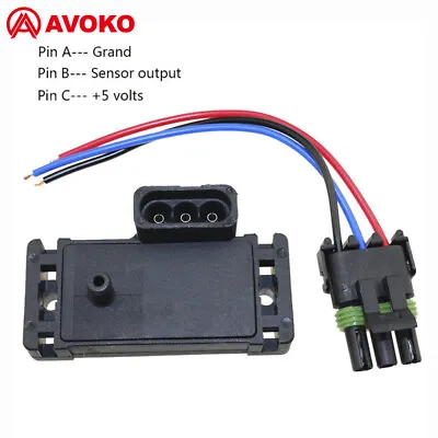 2Bar (2 Bar) MAP Sensor Turbo Boost For GM Opel Renault 12247571 With Plug Wires • $39.53