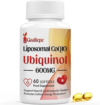 Liposomal CoQ10 Ubiquinol 600mg 60 Mini Softgels Of High Strength Active • £40.67