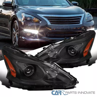 Fits 2013-2015 Nissan Altima Sedan 4Dr Black Headlights Assembly Headlamps L+R • $104.95