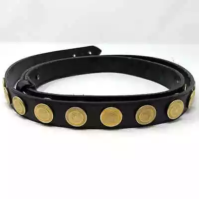 Moschino Jeans Vintage Coin Embellished Leather Belt In Black • $85
