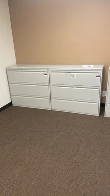 $125 • Buy Haworth Commercial Grade 42” Wide 3 Drawers Lateral File Cabinet