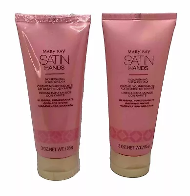 Lot Of 2 Mary Kay Blissful Pomegranate Satin Hands Nourishing Shea Cream 3 Oz. • $17.99