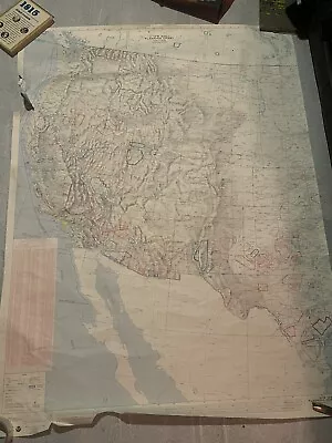 USA Flight Map Vintage 1988 VINTAGE VERY LARGE Double Sided East & West 56x41 In • $79