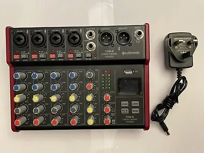 Citronic CSM-6 Compact 6 Channel Mixer With USB/Bluetooth ( Faulty ) • £18