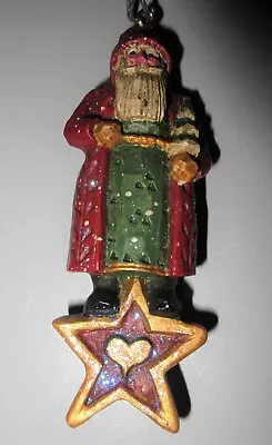 Pam Schifferl Midwest Cannon Falls Santa Claus On Star Christmas Ornament • $24.99