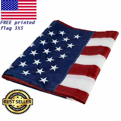 3'x5' Ft American Flag Sewn Stripes Embroidered Stars Brass Grommets USA US U.S. • $9.99