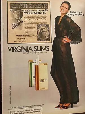 Virginia Slims Cigarettes Full Page Vintage Print Ad • $1.99