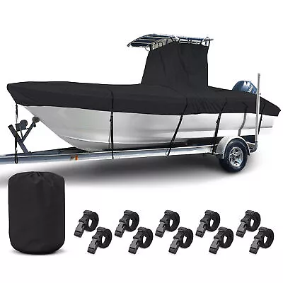 T-Top Boat Storage Cover Waterproof & UV Resistant Boat Covers 17-19ft (Black) • $93.99