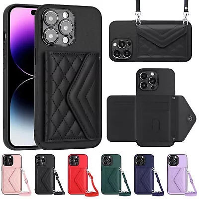 Crossbody Wallet Back Flip Holder Card Case For IPhone 15 14 13 12 11 SE 3 XR 8/ • $18.97