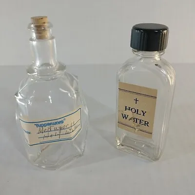 Lot Of 2 Vintage Clear Glass Holy Water Bottles Religious Međugorje Catholic  • $28