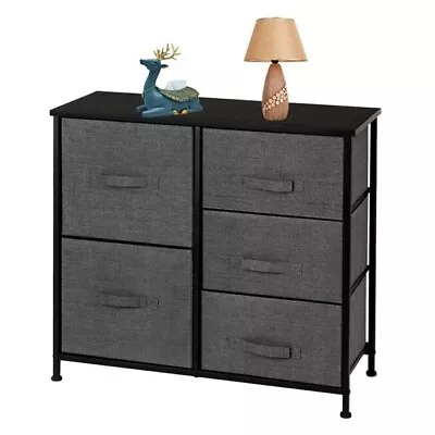 Dresser Organizer With 5 Drawers Fabric Dresser Tower For Bedroom Hallway Ent • $95.08