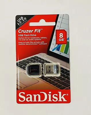 SanDisk Cruzer Fit Flash Drive 8GB USB 2.0/3.0 Mini USB Flash Drive - 4 Pack • $20