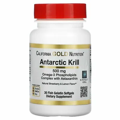 California Gold Nutrition Antarctic Krill Oil With Astaxanthin RIMFROST 500 Mg • $28.65