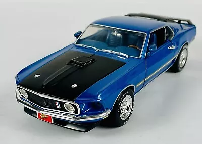 Johnny Lightning 1969 Ford Mustang Mach 1 Blue 1:24 Diecast Model Car No Box • $22