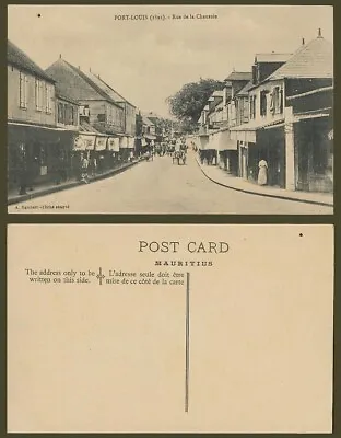 Mauritius Old Postcard Port Louis 1892 Rue De La Chaussée Chaussee Street Scene • £22.99