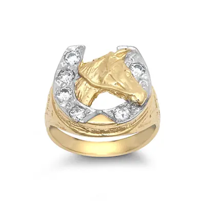 Horse Shoe/Head Ring 9ct Yellow Gold • £610.87