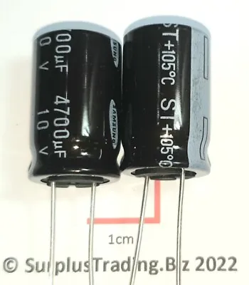 Samsung ST Radial Electrolytic Capacitor 4700µF 10V 105°C (Pk Of 2) • £1.50