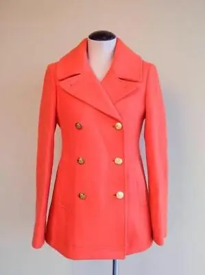 J.Crew Majesty Stadium Cloth Peacoat 00 $298 Coat Decadent Red Jacket Winter New • $199.99