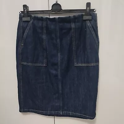 Ladies Size 10 Dark Blue Denim Skirt From Next • £3.99