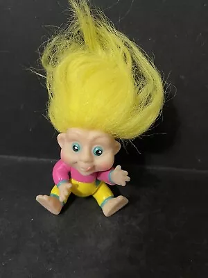 Vintage Small Baby Troll Doll With Yellow Hair • $4.99