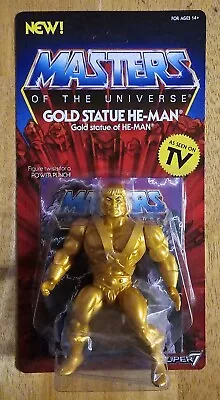 GOLD STATUE HE-MAN  Super7 Masters Of The Universe Action Figure NEW UNPUNCHED • $44.76