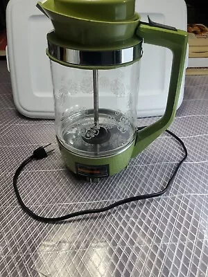 Vintage  JC Penney Avocado Green Glass Percolator Coffee Maker Proctor Silex • $45