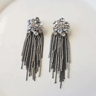 $9.99 • Buy Zara Rhinestone Drop Dangle Statement Earrings Gift Fashion Women Party Jewelry