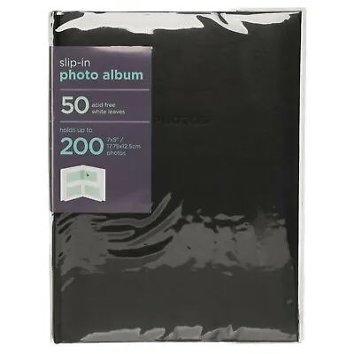 £11.24 • Buy WHSmith Slip-In Photo Album 50 Acid Free Leaves Book Bound Holds 200 7x5  Photos