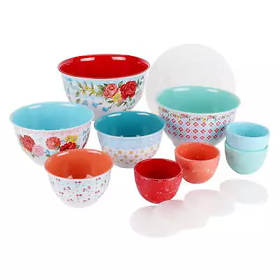 The Pioneer Woman Melamine Mixing Bowl Set With Lids 18 Piece Set Sweet Rose • $33.44