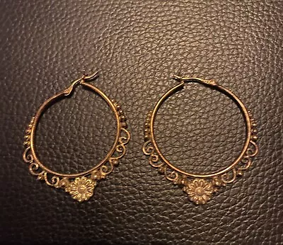 QVC Treasures Of India Sterling Silver Hoop Earrings • £0.99