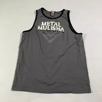 Metal Mulisha Tank Top Shirt Mens 2XL Gray Sleeveless Graphic Ringer Jersey • $24.41