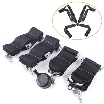 4 Point Camlock Quick Release Racing Seat Belt Harness Black • $40.85