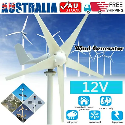 Wind Turbine Generator 12V 5 Blade Power Energy Vertical Axis W/Controller Alloy • $198.49
