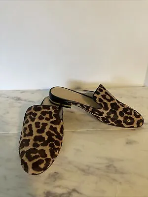 Michael Kors Natasha Leopard Calf Hair Mules Slip-on Shoes Women's Sz 6 Slide • $29.99