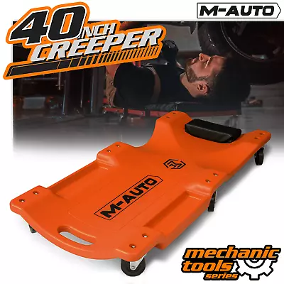 40  Orange Roller Plastic Low Profile Creeper Vehicle Mechanic Repair W/Headrest • $53.99