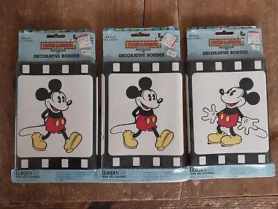 Mickey Mouse Wall Paper Border Disney Film Roll Decorative 15 Yards 45 Feet VTG • $30