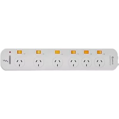 Power Board 6 Way Sockets Outlets Surge Protector W/ Single Switch Powerboard AU • $38