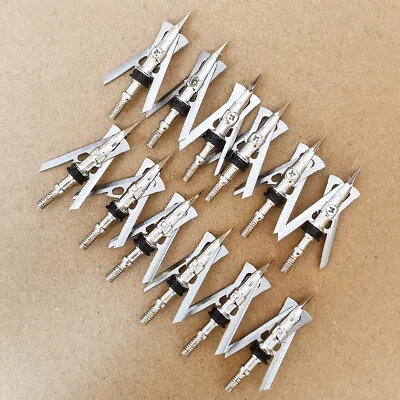 12PCS 2 Bowhunting Hypodermic Archery Arrowheads DUAL-Blade 100 Grain Broadheads • $6.59