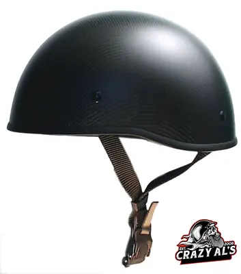 Crazy Al's WORLD'S SMALLEST LIGHTEST SOA Style DOT Flat Black Carbon Half Helmet • $132.30