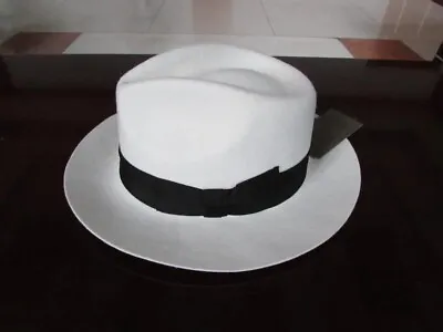 Michael Jackson Smooth Criminal White Men's Wool Fedora Hat Cap Cosplay Props • $48