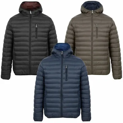 Tokyo Laundry Puffer Jacket Mens Hooded Quilted Coat Warm Winter Zip Pockets • £29.99