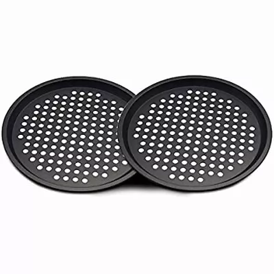 Pizza Pan Pizza Tray With Holes Nonstick Carbon Steel Dough Tray-2PCS • $41.80