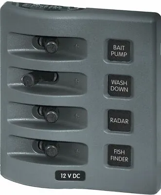 Blue Sea 4309 WeatherDeck/Proof Electric 4 Switch Panel 45A 12V Boat Marine MD • $54.55