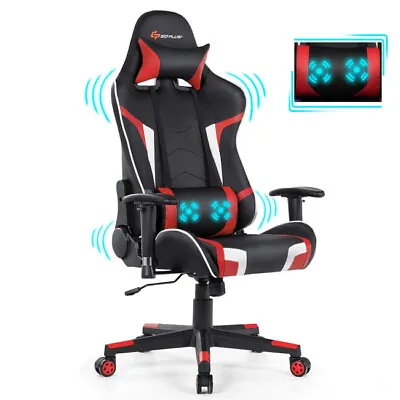 $177.99 • Buy Massage Swivel Gaming Chair Reclining Gaming Racing Chair W/ Lumbar Support Red