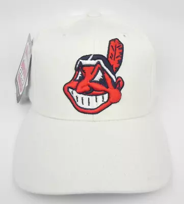 Cleveland Indians Puma Ata Mlb Vtg Snapback Chief Wahoo White Hat Nwt! Rare! Nos • $39.95