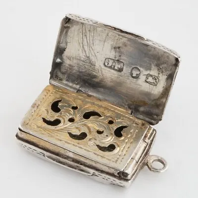 Sterling Silver Miniature Vinaigrette Birmimgham 1864 • $168.64